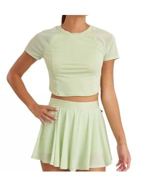 Thrive Societe Mesh Performance Cropped Tee - Green