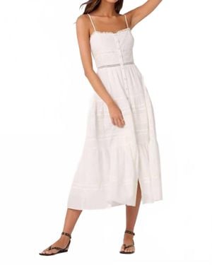 Astr Annabel Woven Tiered Midi Dress - White