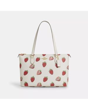 COACH Gallery Tote Bag With Strawberry Print - Pink