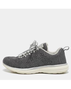 Athletic Propulsion Labs Knit Fabric Runner Lace Up Sneakers - Gray