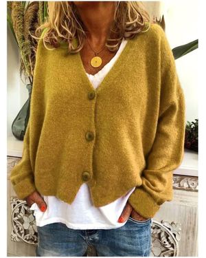Secret Style Source Goldie V-Neck Cardigan - Yellow