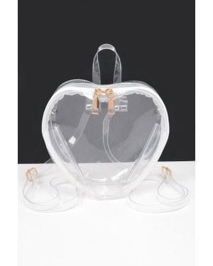 Fashnzfab Heart Shape Clear Backpack - Black
