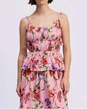En Saison Celeste Peplum Top - Red