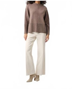 Joseph Ribkoff Boxy Wool Crewneck Pullover Sweater - Natural