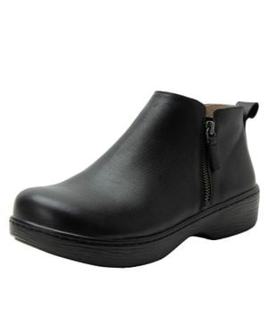 Alegria Oaklee Boots Leather Side Zip Ankle Bootie Zogg3639 - Black