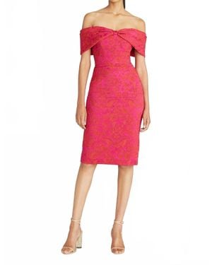 THEIA Eveline Off Shoulder Dress - Red