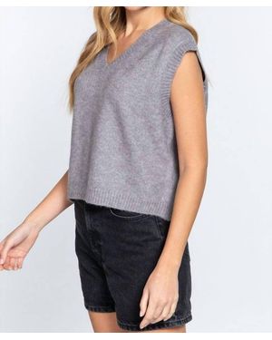 Active Basic V-Neck Sweater Vest - Blue