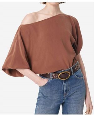 Vanessa Bruno Gul Asymmetrical Silk Blouse - Brown