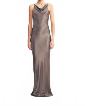 Shona Joy Lalune High Neck Cowl Maxi Dress - Brown