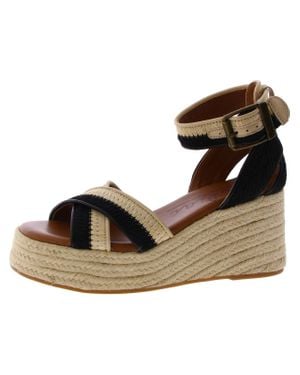 Zodiac Naomi Adjustable Open Toe Wedge Sandals - Brown
