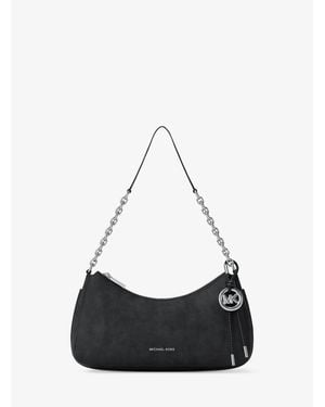 Michael Kors Nolita Medium Nubuck Chain Pochette - Black