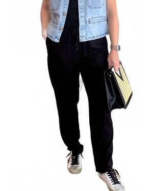 Risen Linen Pull On Straight Leg Pants - Black