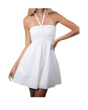 Bluebird Canyon Willow Halter Babydoll Dress - White