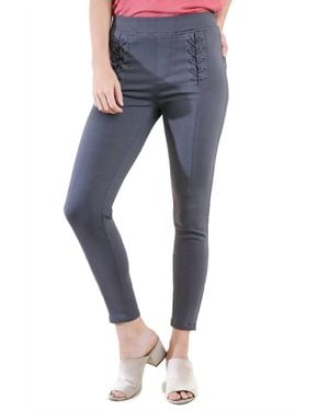 Umgee Lace Up Leggings - Blue