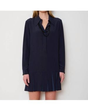 WE-AR4 Flapper Mini Shirt Dress - Blue