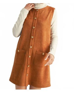 Jodifil Sweet As Can Be Suede Shift Dress - Brown