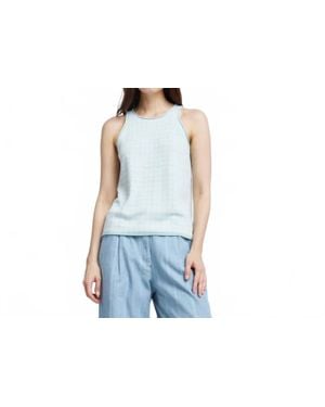 Self Contrast Elizabeth Racer Back Tank Top - Black