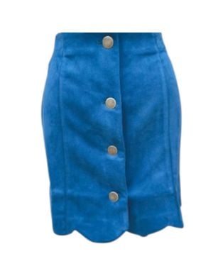 Jade By Jane Suede Skirt - Blue