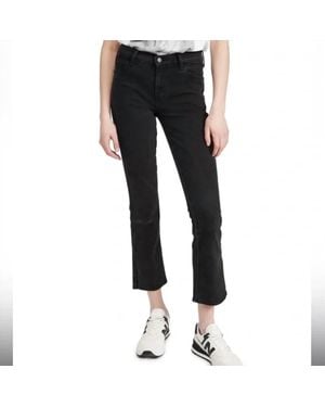 J Brand Mid Rise Straight Split Hem Jeans - Black