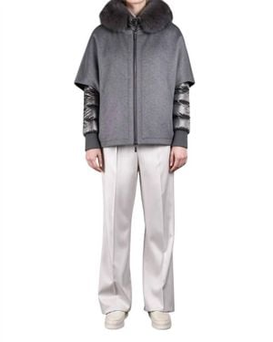 Moorer Fur-Trimmed Hood With Puffer Jacket - Gray