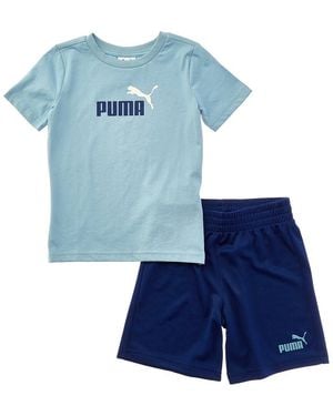 PUMA 2Pc T-Shirt & Short Set - Blue