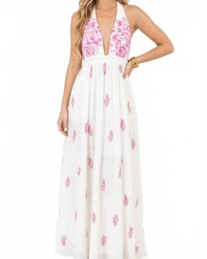 Sky To Moon Bows And Blossoms Maxi Dress - White
