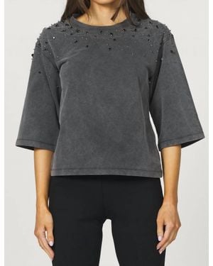 Another Love Acid Wash Top - Gray