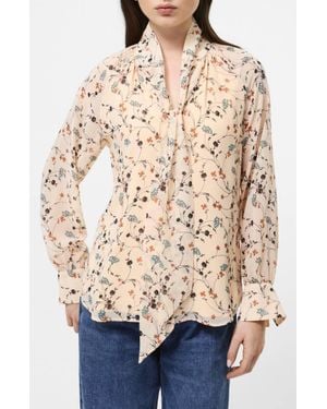 French Connection Leithia Whispy Chiffon Top - Natural