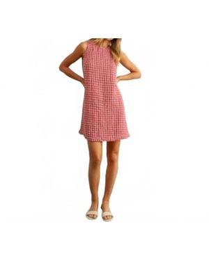 Miou Muse Lana Gingham Dress - Red