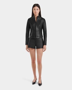 Rudsak Mariah Fitted Leather Biker Jacket - Black