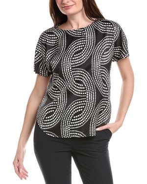 Anne Klein Batteau Neck Blouse - Black