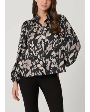 Shoshanna Ingrid Button-Front Top - Black