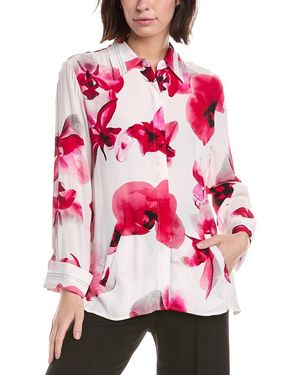 Lemon Grass Beaded Twill Blouse - Pink