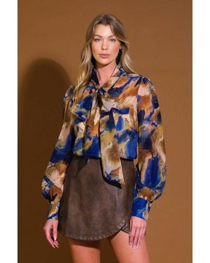 TRUEDAMES Always Celebrating Woven Top - Brown