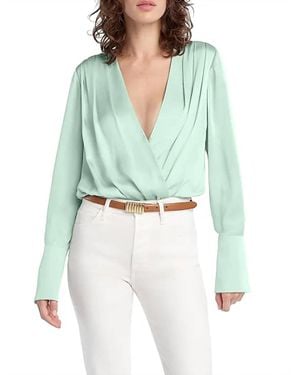 FAVORITE DAUGHTER Date Surplice Blouse - Green