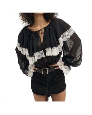 For Love & Lemons Sweet Baby June Top - Black