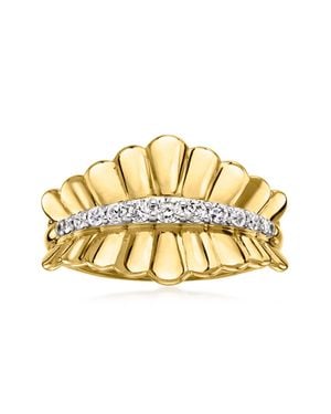Ross-Simons Diamond Scalloped-Edge Ring - Metallic