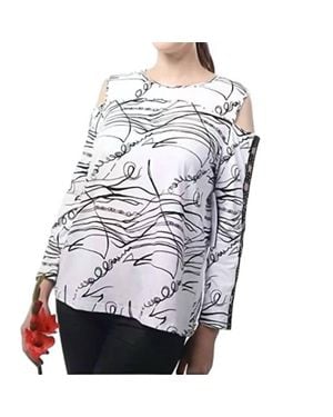 Berek Squiggles Cold Shoulder Top - Metallic