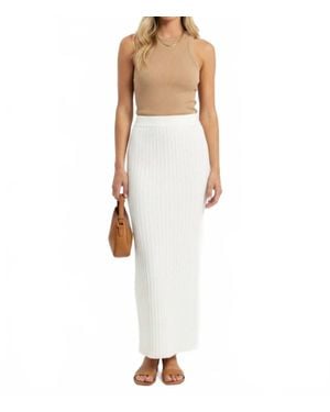 Petal & Pup Kaya Ribbed Knit Maxi Skirt - White