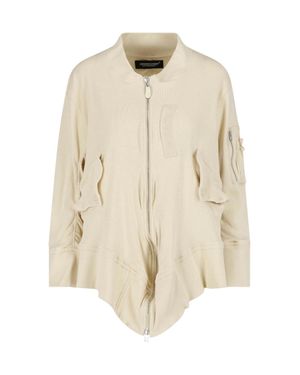 Undercover Asymmetrical Hem Jacket With Utilitarian Pockets - Natural