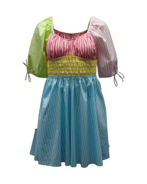 STAUD Topsail Striped Colorblock Mini Dress - Blue