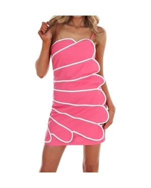 TCEC Sweet Contrast Mini Dress - Pink