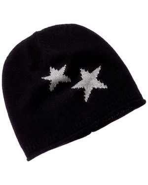 Sofiacashmere Intarsia Star Cashmere Beanie - Black