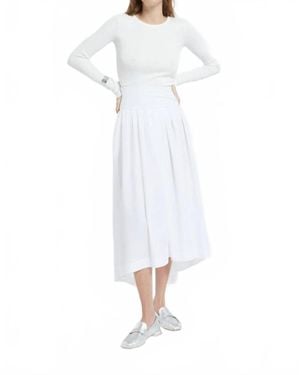 Ottod'Ame Waistband Poplin Skirt - White
