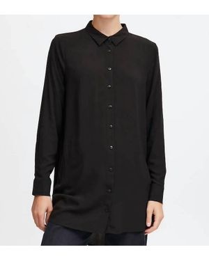 Ichi Long Sleeve Button Down Shirt - Black