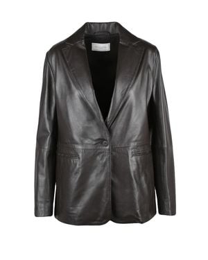 Antonelli Leather Jacket With Tailored Fit And Classic Lapel - Black