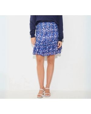 Suncoo Fancy Graphic Print Mini Skirt - Blue