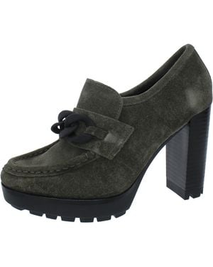 Kenneth Cole Justin Padded Insole Chain Loafer Heels - Black