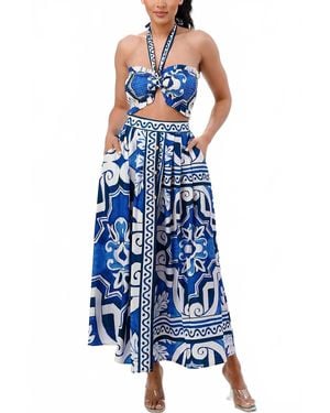 Her Bottari Reese Midi Dress - Blue