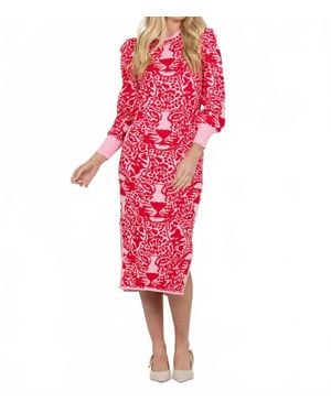 Emily Mccarthy Lane Sweater Midi Dress - Red